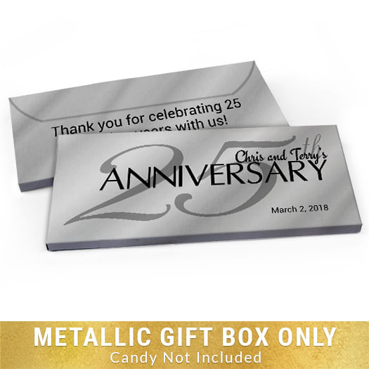 Deluxe Personalized Anniversary Classic 25th Candy Bar Favor Box