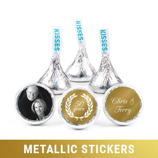 Personalized Metallic Anniversary Now & Then Hershey's Kisses