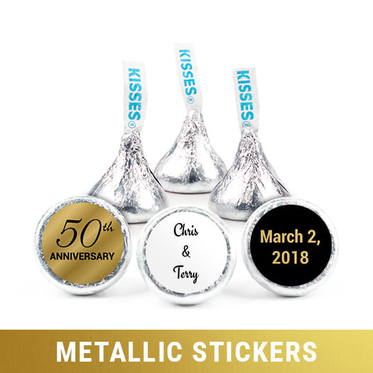 Personalized Metallic Anniversary 50th Hershey's Kisses