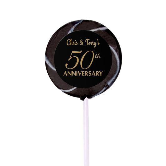 Anniversary Party Favors Personalized Small Swirly Pop 50th Anniversary Favor (24 Pack)