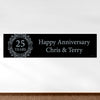 Personalized Silver 25th Anniversary 5 Ft. Banner