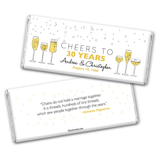 Personalized Wedding Anniversary Cheers To Love Hershey's Hershey's Milk Chocolate Bar & Wrapper