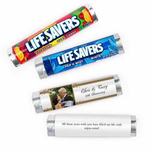 Personalized Anniversary Elegant Frame Lifesavers Rolls (20 Rolls)