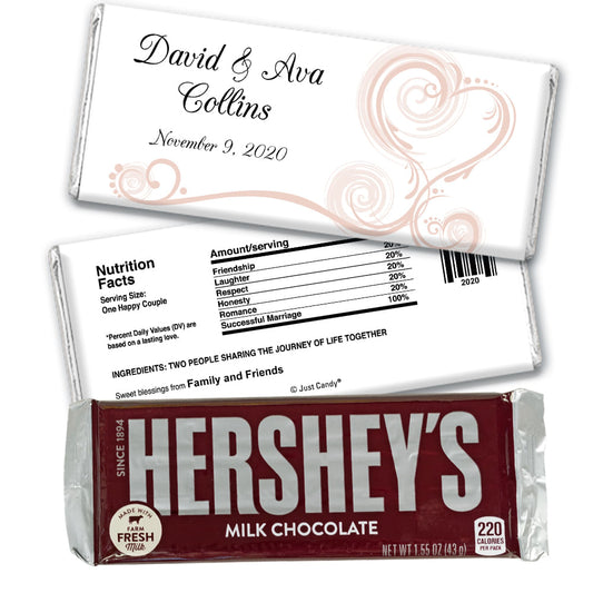 Personalized Wedding Reception Favors Hershey's Hershey's Milk Chocolate Bar & Wrapper