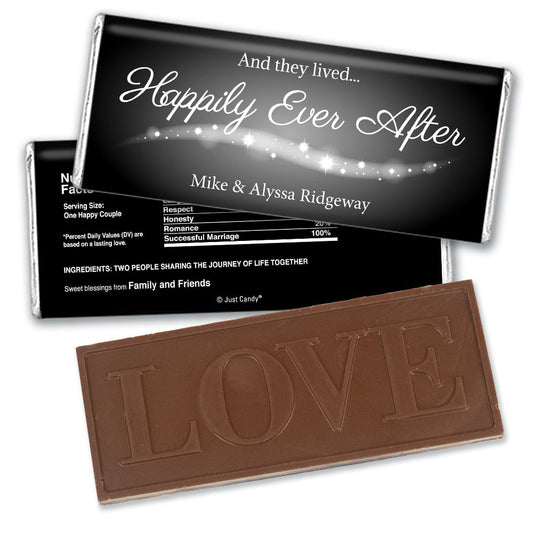 Wedding Favor Personalized Embossed Chocolate Bar "Happily Ever After"