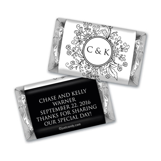 Wedding Favor Personalized Hershey's Miniatures Monogram Flower Seal