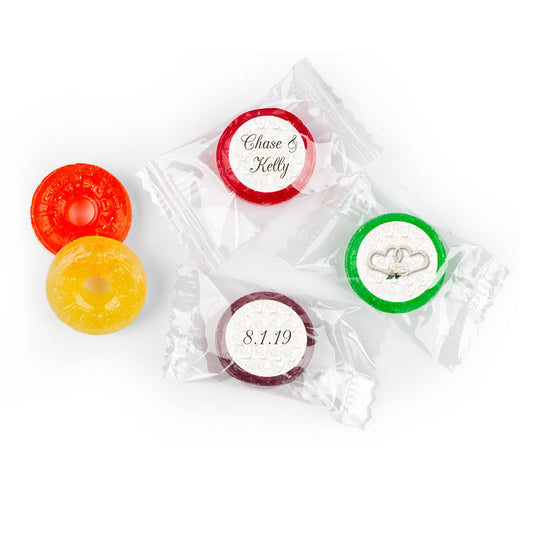 Wedding Favor Personalized Life Savers 5 Flavor Hard Candy Two Hearts Lord's Blessing