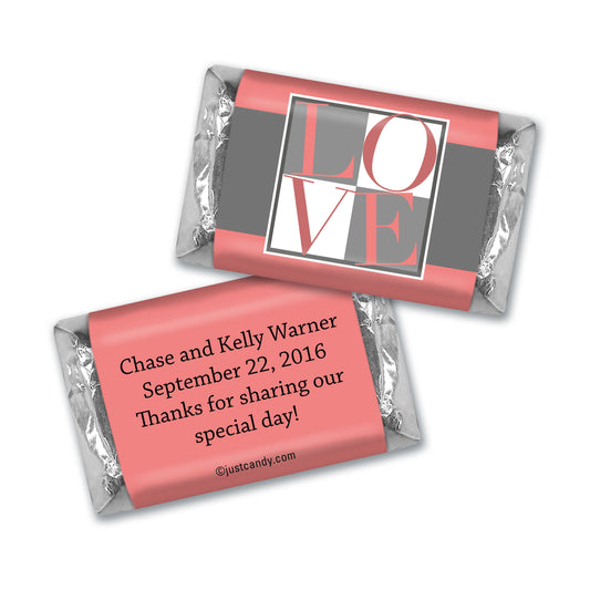 Wedding Favor Personalized Hershey's Miniatures Pop Art Square Love