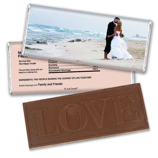 Wedding Favor Personalized Embossed Chocolate Bar Full Photo