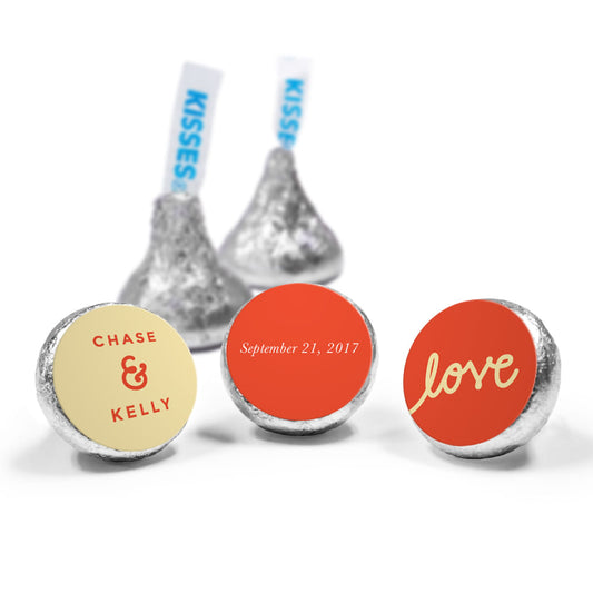 Personalized Hershey's Kisses Script Love Wedding Favors