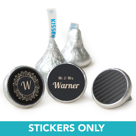 Wedding Favors Personalized Regal Stripes 3/4" Sticker (108 Stickers)