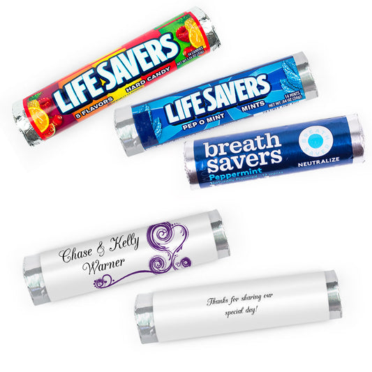 Personalized Wedding Regal Elegance Lifesavers Rolls (20 Rolls)