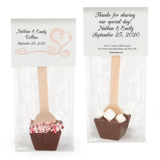 Personalized Wedding Swirled Hearts Hot Chocolate Spoon