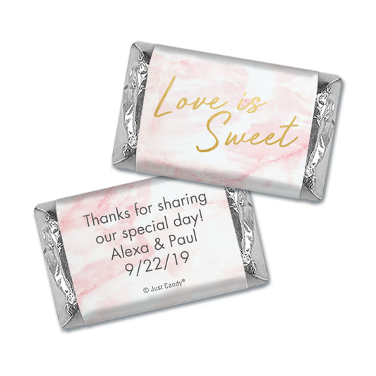 Personalized Wedding Hershey's Miniatures Wrappers Love is Sweet Marble