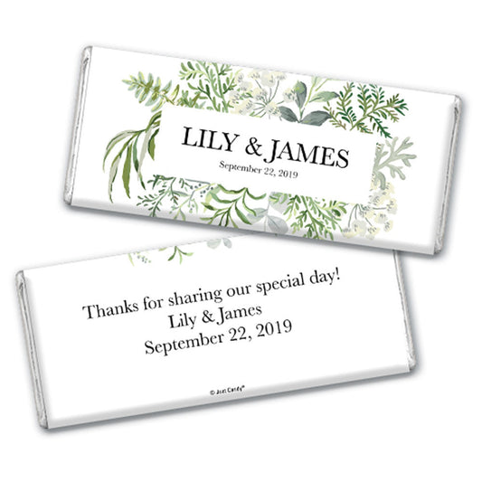 Personalized Wedding Botanical Love Hershey's Milk Chocolate Bar & Wrapper