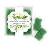 Personalized Wedding Botanical Greenery JUST CANDY Favor Cube with Gummy Bears