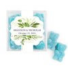 Personalized Wedding Botanical Greenery JUST CANDY Favor Cube with Gummy Bears