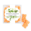 Personalized Wedding Botanical Greenery JUST CANDY Favor Cube with Gummy Bears