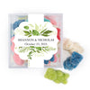 Personalized Wedding Botanical Greenery JUST CANDY Favor Cube with Gummy Bears