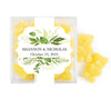 Personalized Wedding Botanical Greenery JUST CANDY Favor Cube with Gummy Bears