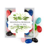 Personalized Wedding Botanical Greenery JUST CANDY Favor Cube with Jelly Belly Jelly Beans