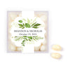 Personalized Wedding Botanical Greenery JUST CANDY Favor Cube with Jelly Belly Jelly Beans