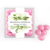 Personalized Wedding Botanical Greenery JUST CANDY Favor Cube with JC Minis