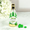 Personalized Wedding Botanical Greenery Champagne Bottle with Just Candy Chocolate Minis