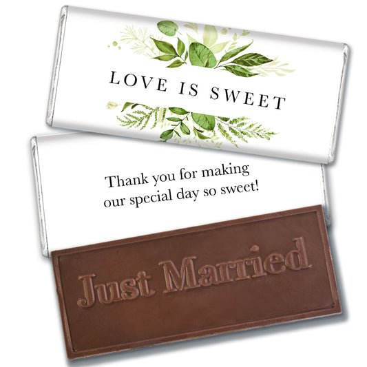 Wedding Botanical Greenery Embossed Chocolate Bar