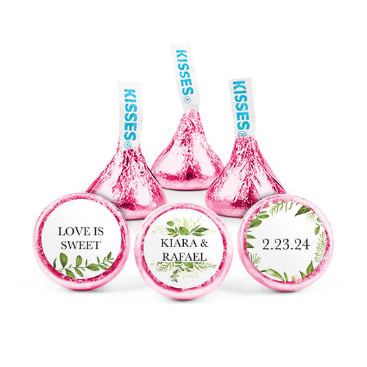 Personalized Wedding Botanical Greenery Hershey's Kisses