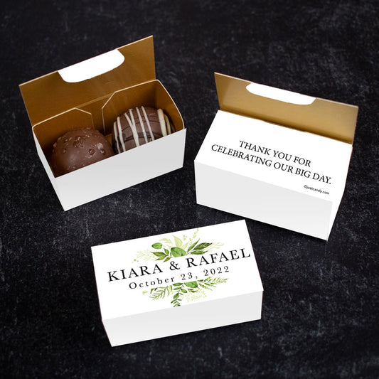 Personalized Truffle Wedding Favors Greenery - 2 pcs