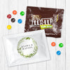 Personalized Wedding Botanicals Greenery Milk Chocolate M&Ms Favor Bag