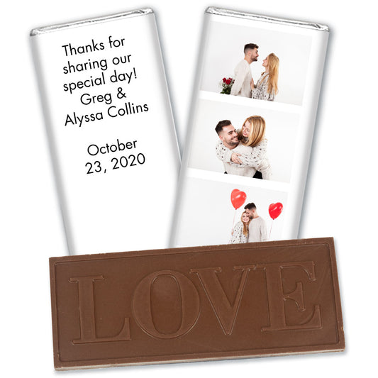 Personalized Wedding Sweet Photobooth Embossed Chocolate Bar