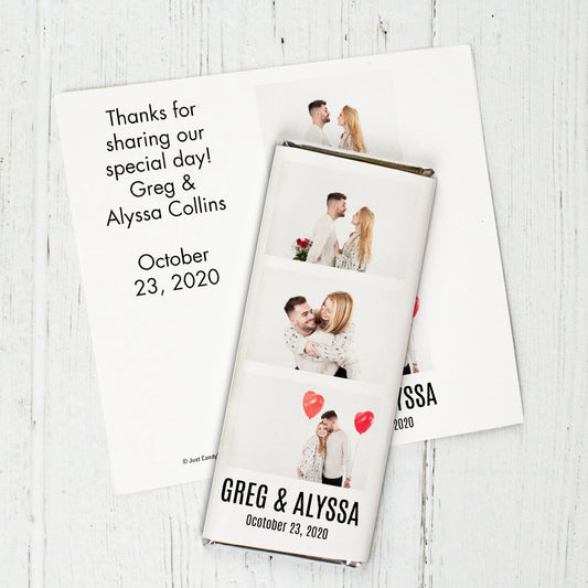 Personalized Wedding Sweet Photobooth Chocolate Bar Wrappers