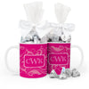 Personalized Wedding Filigree Pattern 11oz Mug with Hershey's Kisses