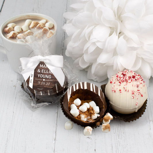 Personalized Wedding Hot Chocolate Bomb - Barn Door