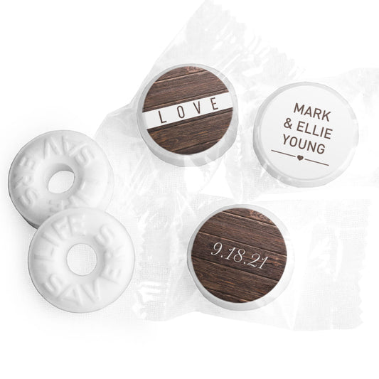 Personalized Wedding Rustic Love LifeSavers Mints