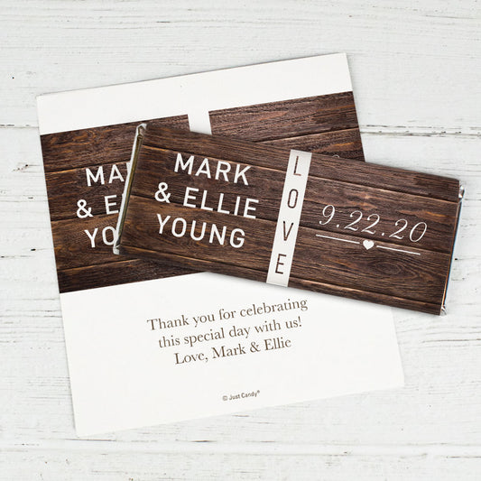 Personalized Wedding Rustic Love Chocolate Bar Wrappers Only