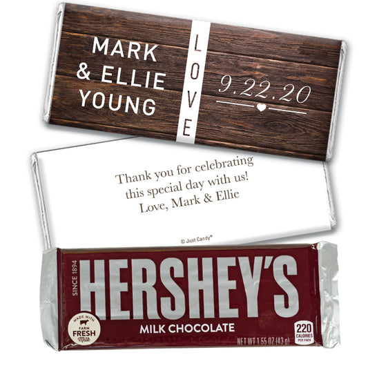 Personalized Wedding Rustic Love Hershey's Milk Chocolate Bar & Wrapper