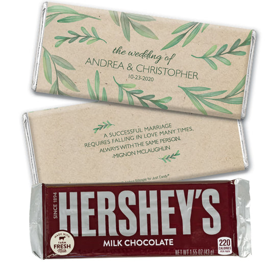 Personalized Wedding Favor One With Nature Hershey's Hershey's Milk Chocolate Bar & Wrapper