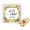 Personalized Wedding Glitter in Gold JUST CANDY® favor cube with Hershey's Kisses