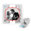 Personalized Wedding Photo Love JUST CANDY® favor cube with Hershey's Kisses