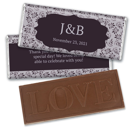 Personalized Wedding Everlasting Elegance Embossed Chocolate Bar & Wrapper