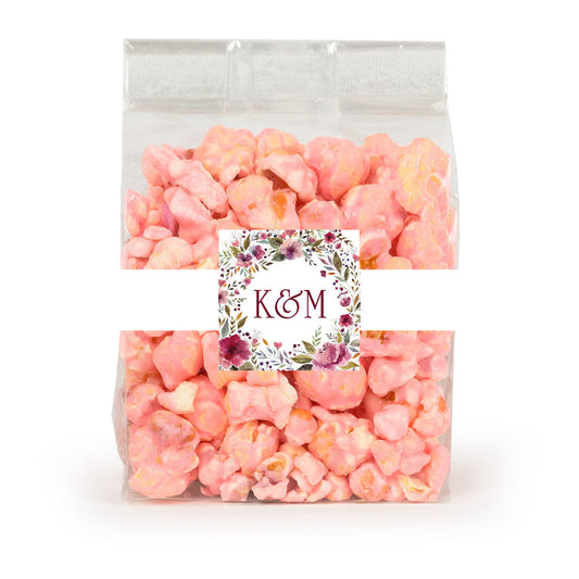 Personalized Wedding Flowering Affection Candy Coated Popcorn 3.5oz Bag