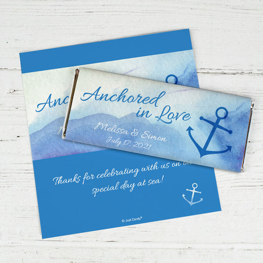 Personalized Wedding Anchored in Love Chocolate Bar Wrappers