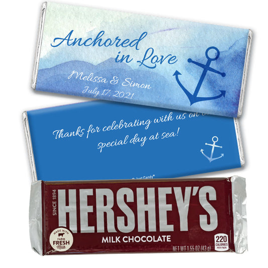 Personalized Wedding Anchored in Love Hershey's Milk Chocolate Bar & Wrapper