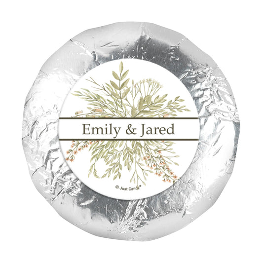 Personalized Wedding Wildflower Bouquet 1.25" Stickers (48 Stickers)