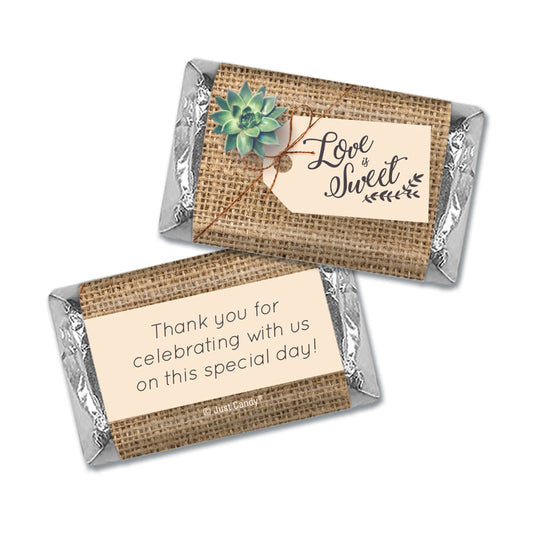 Personalized Wedding Sweet Burlap Hershey's Miniatures Wrappers Only