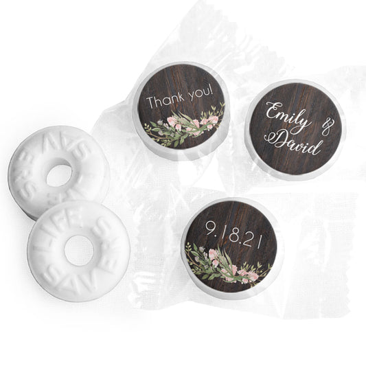 Personalized Wedding Rustic Romance LifeSavers Mints