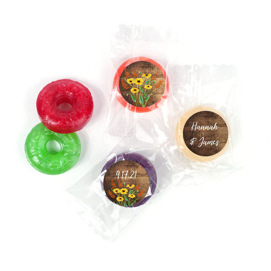 Personalized Wedding Painted Flowers LifeSavers 5 Flavor Hard Candy